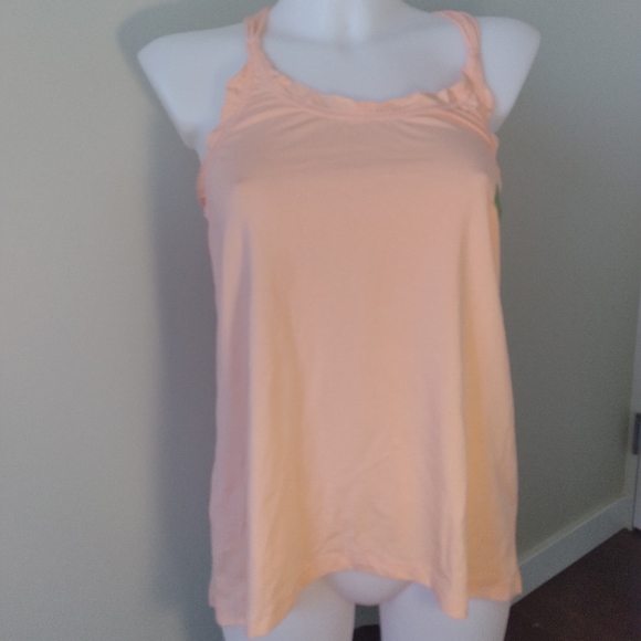EARTH YOGA TANK TOP CRISS CROSA BACK NWT PRETTY PEACH Eco Sustainable Gym - Picture 3 of 9